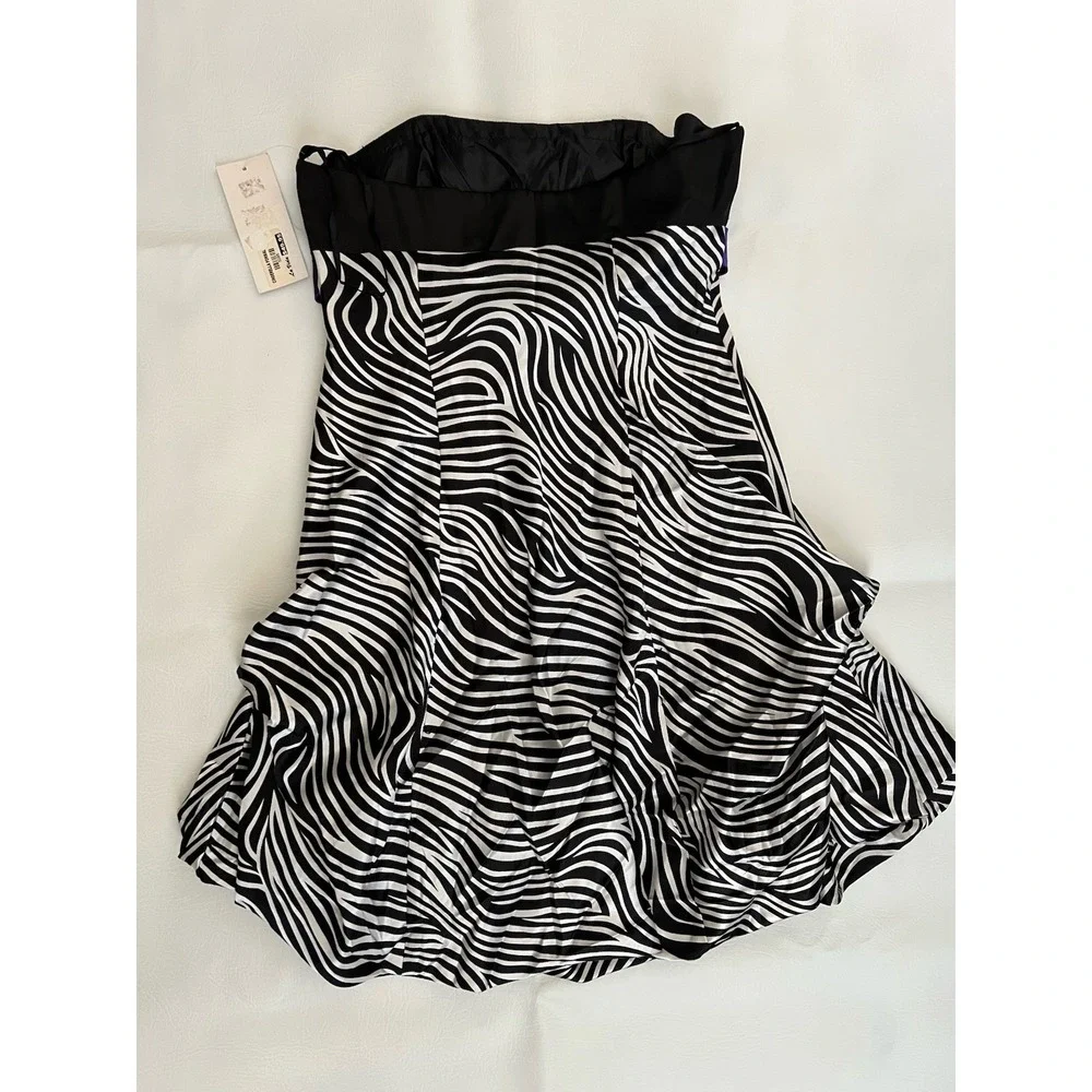 Cinderella Y2K Strapless Zebra Print Cocktail Dress Size L Jr. Whimsigoth HOCO - Picture 5 of 9